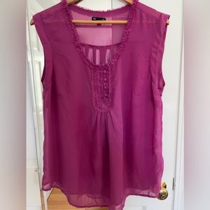 Gap Large purple sheer blouse